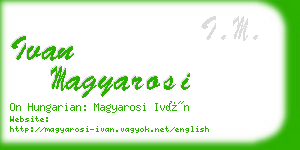 ivan magyarosi business card